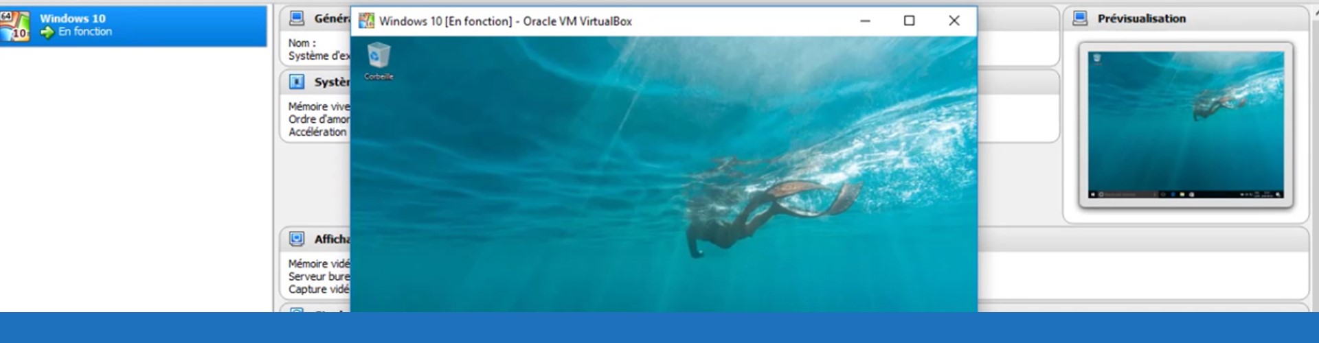 Démarrage et affichage d'une machine virtuelle