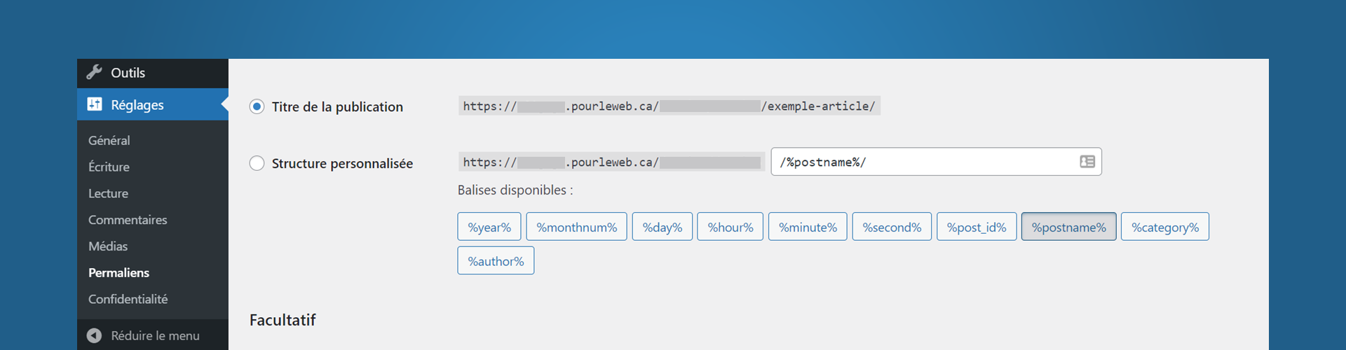 Configurer Wordpress